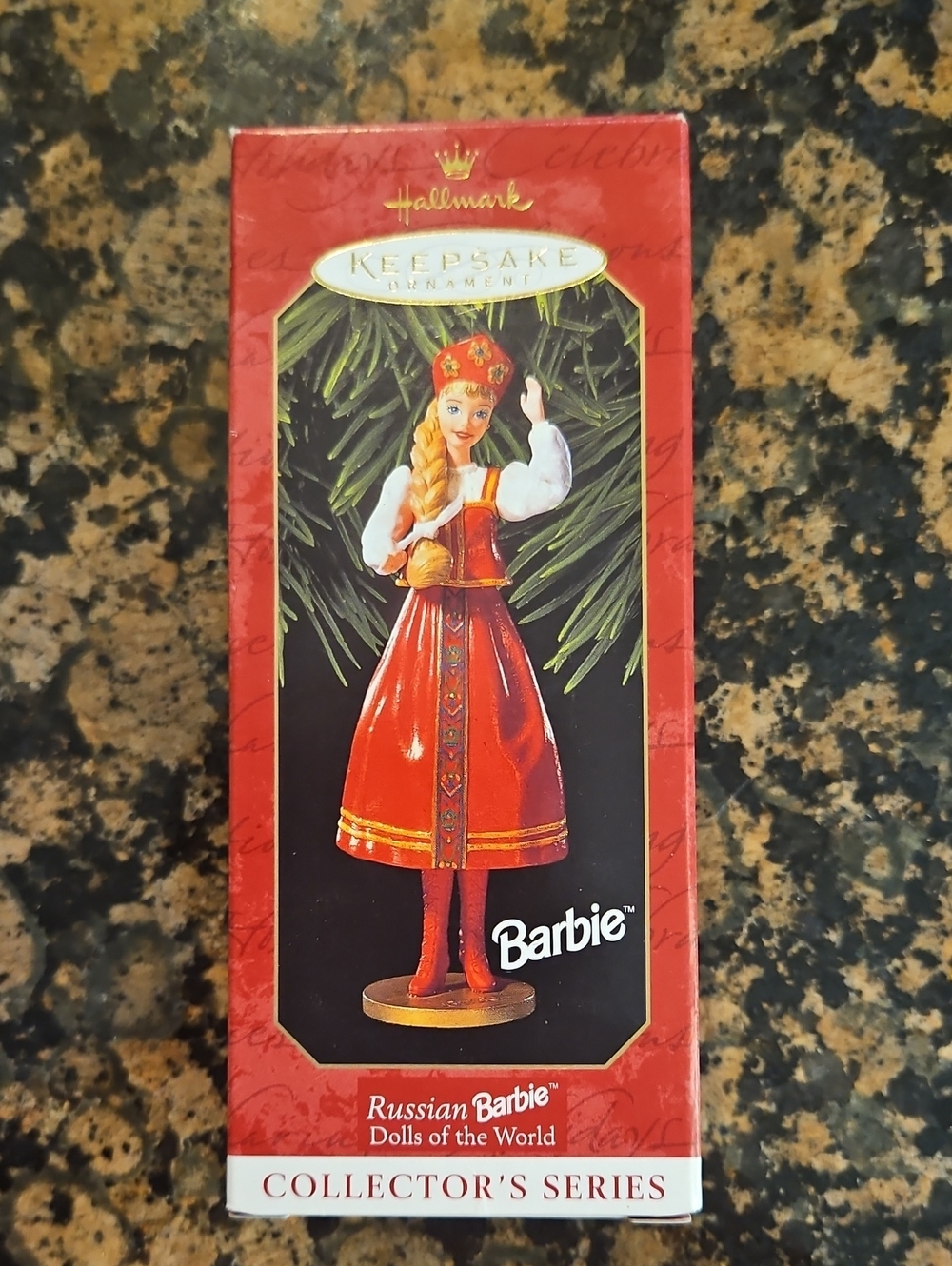 Hallmark Barbie Ornament - Red and Gold Russian Dress 1999